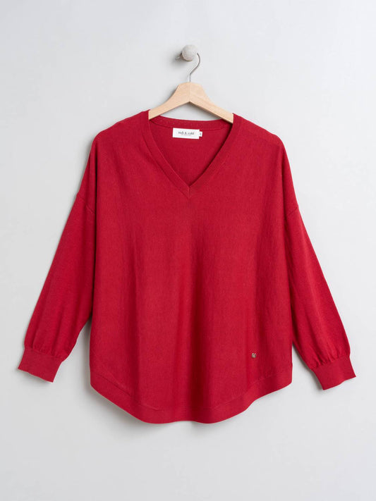 PULL EN TRICOT EN V