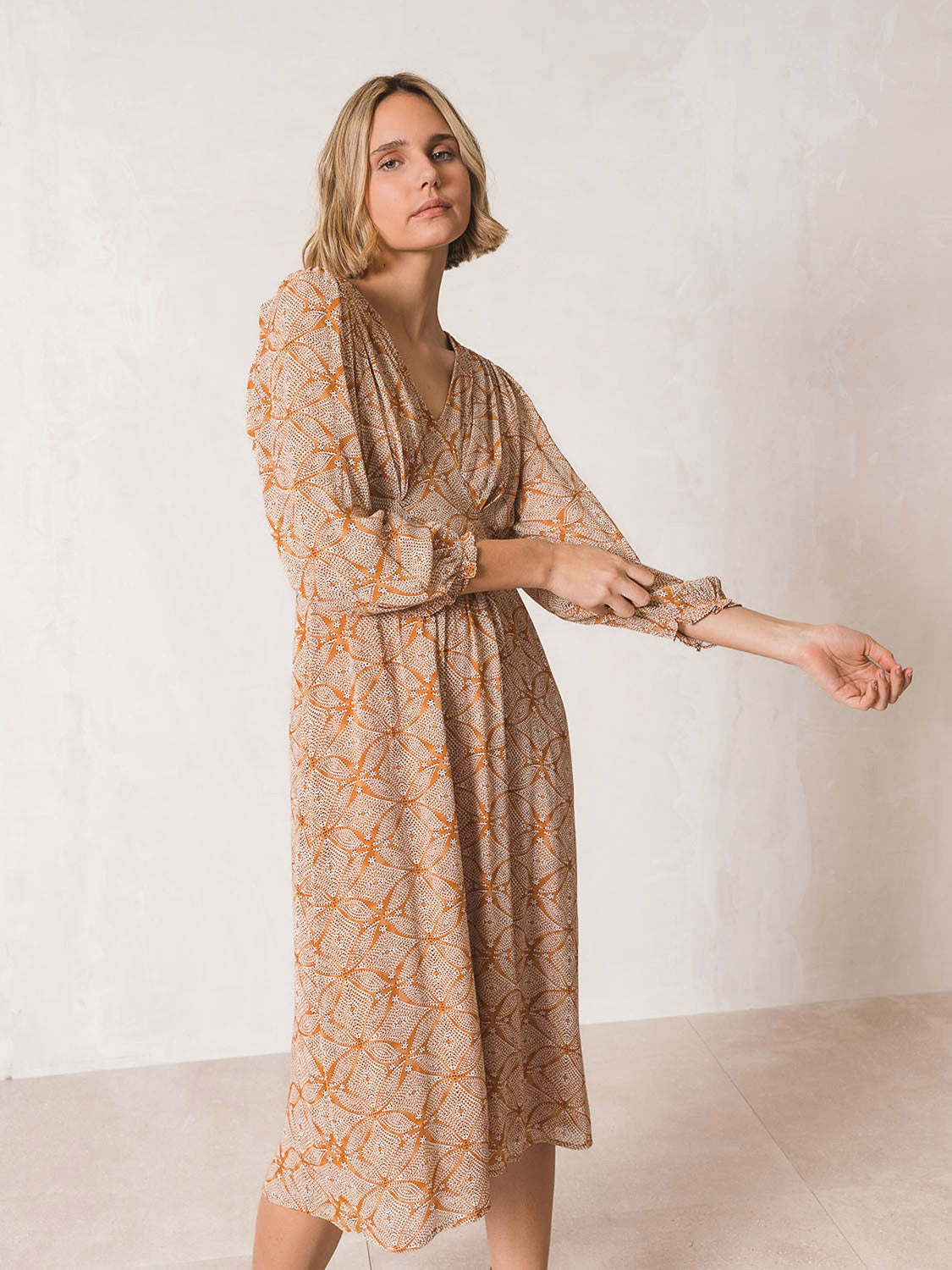 ETHNIC MIDI DRESS