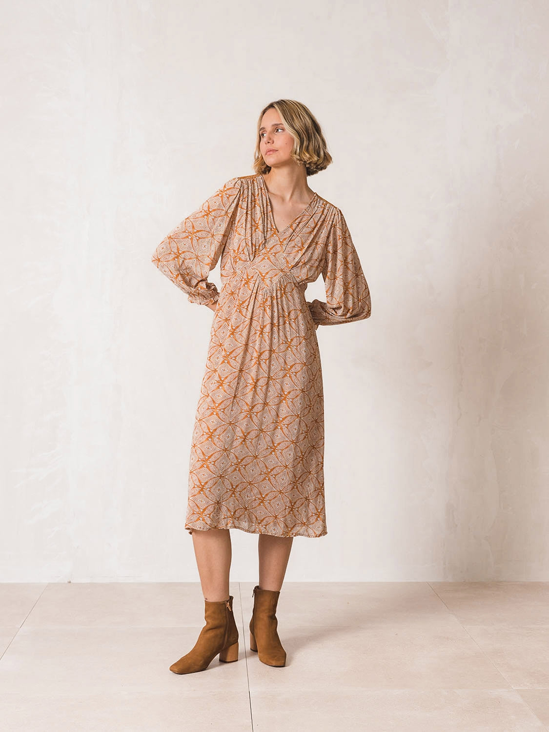 ETHNIC MIDI DRESS