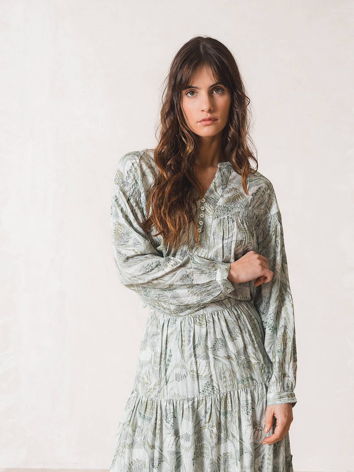 CHEMISIER IMPRIMÉ MARBRE