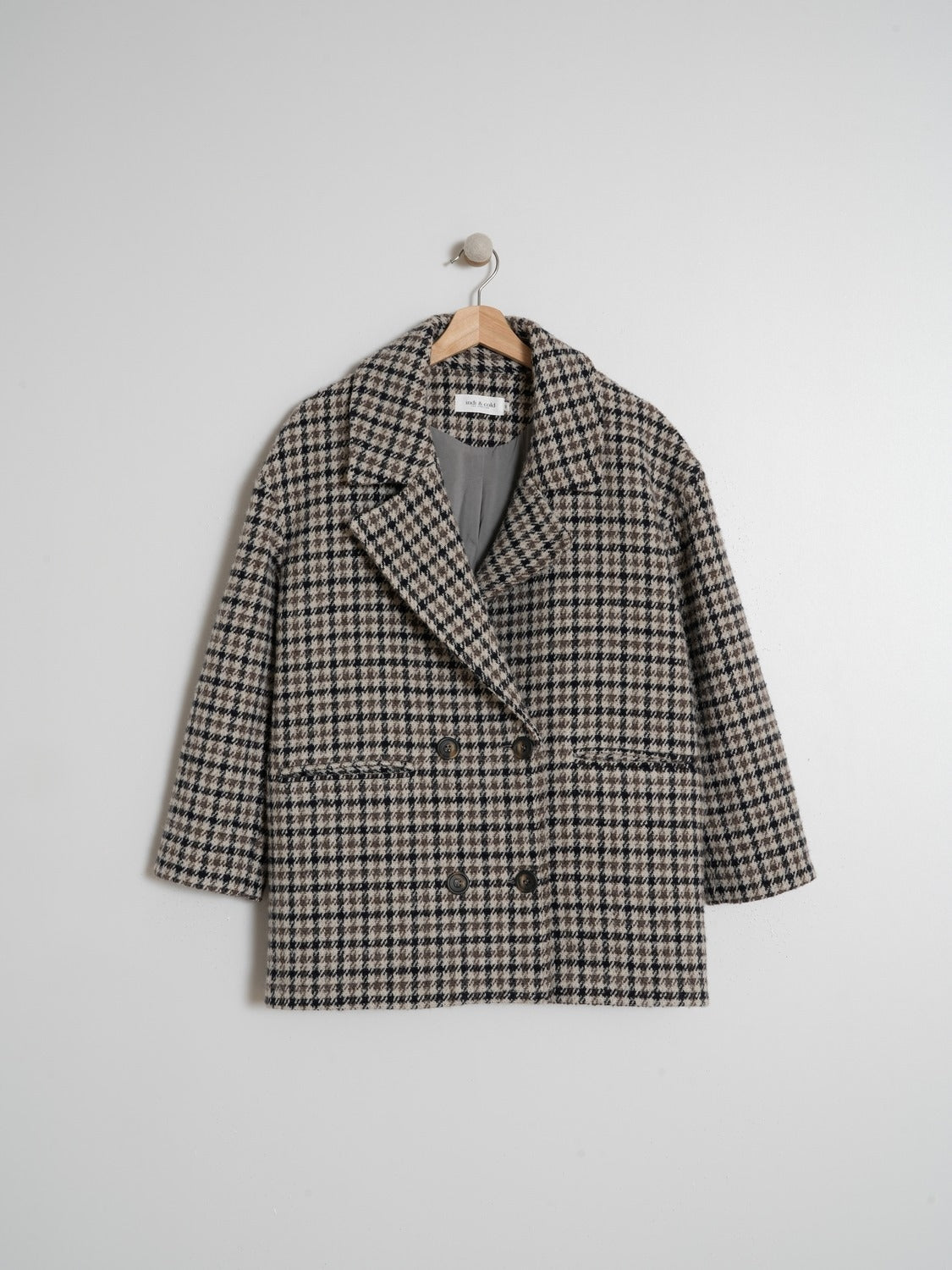 CHAQUETÓN LANA CUADROS