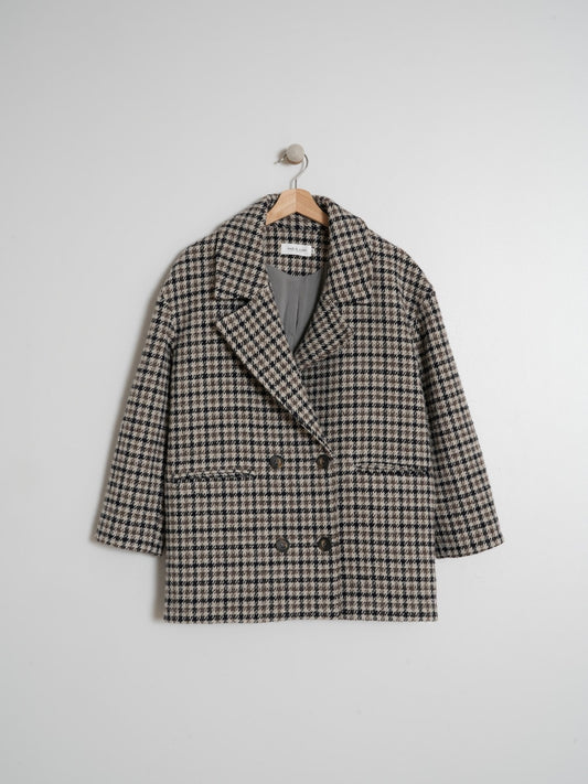 CHAQUETÓN LANA CUADROS