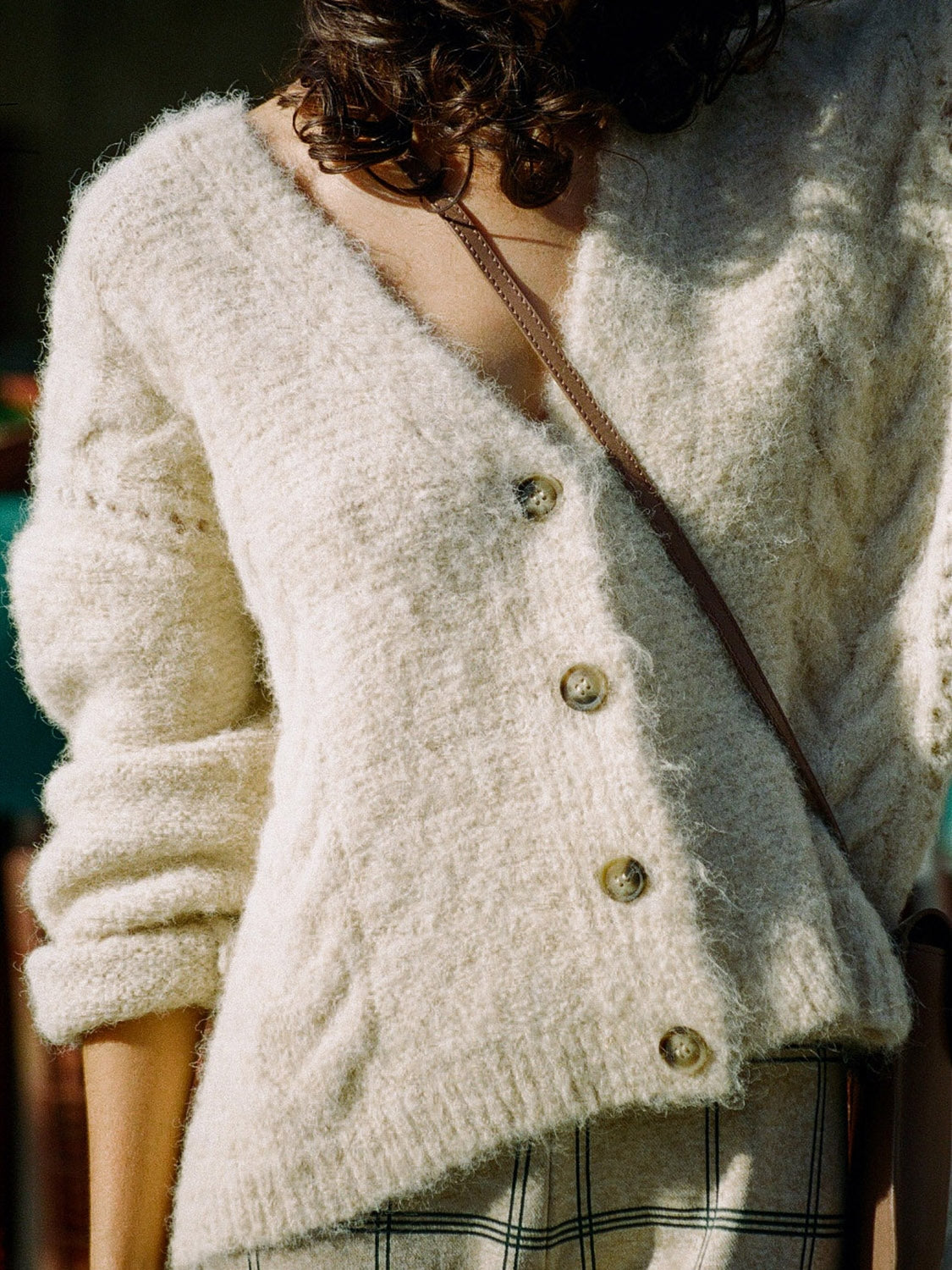 CHAQUETA MELANGE TRENZADA
