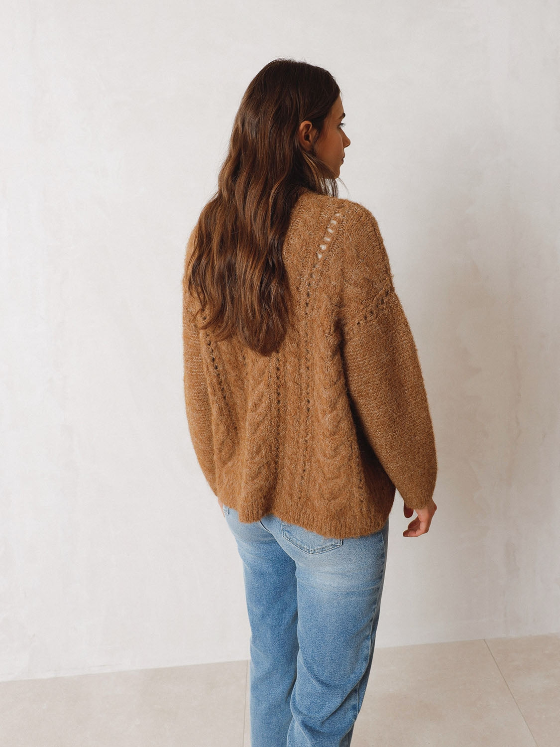 CHAQUETA MELANGE TRENZADA