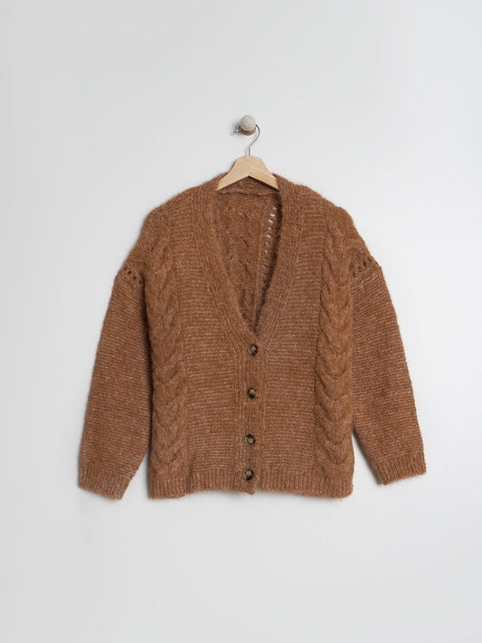 CHAQUETA MELANGE TRENZADA