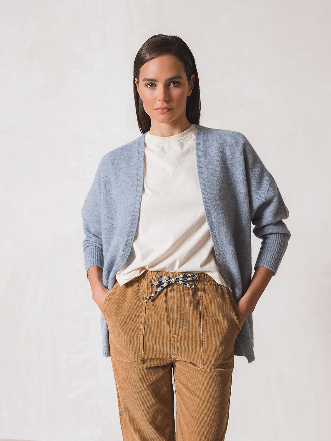 CHAQUETA LARGA PUNTO