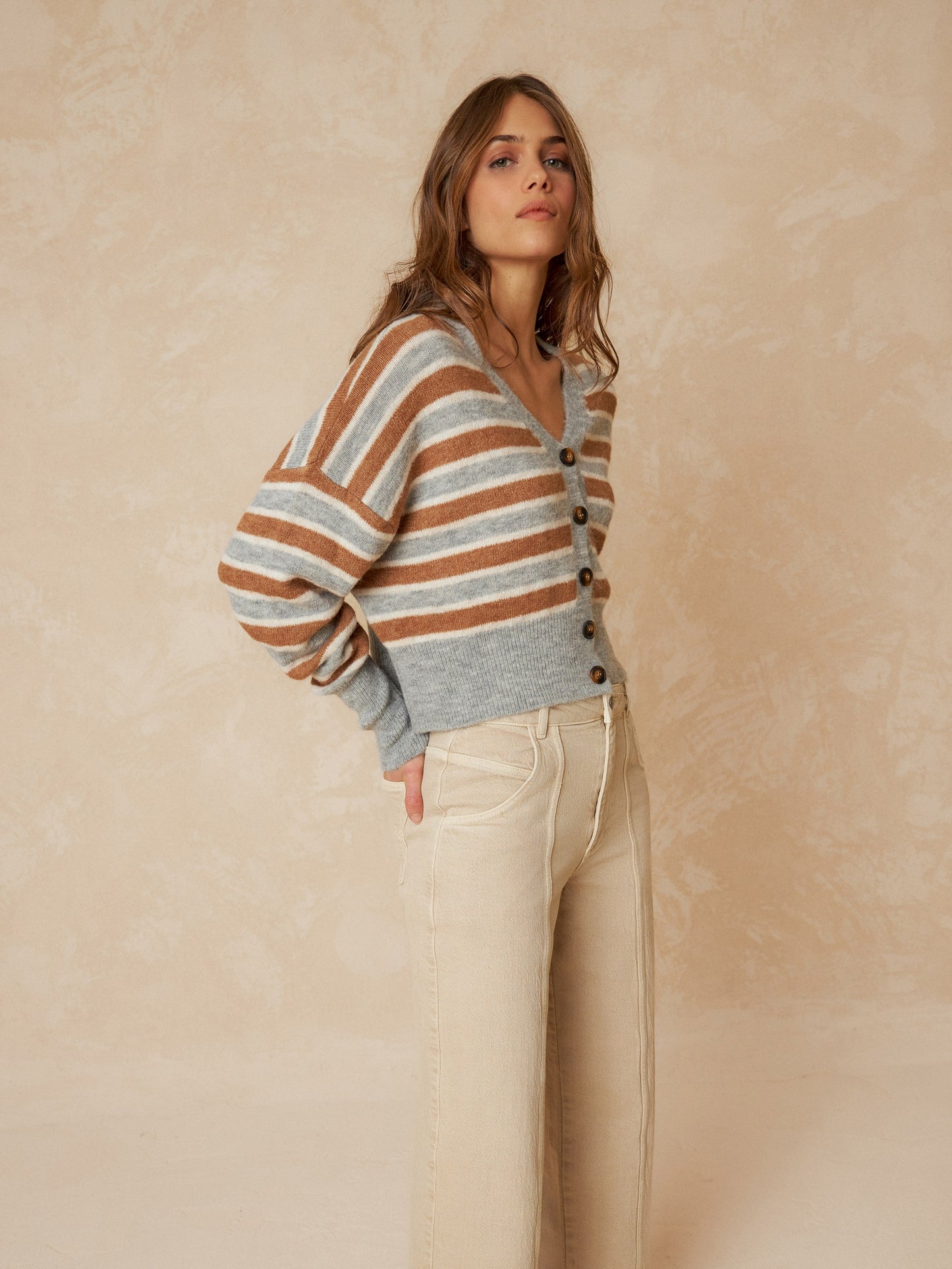 CHAQUETA PUNTO RAYAS