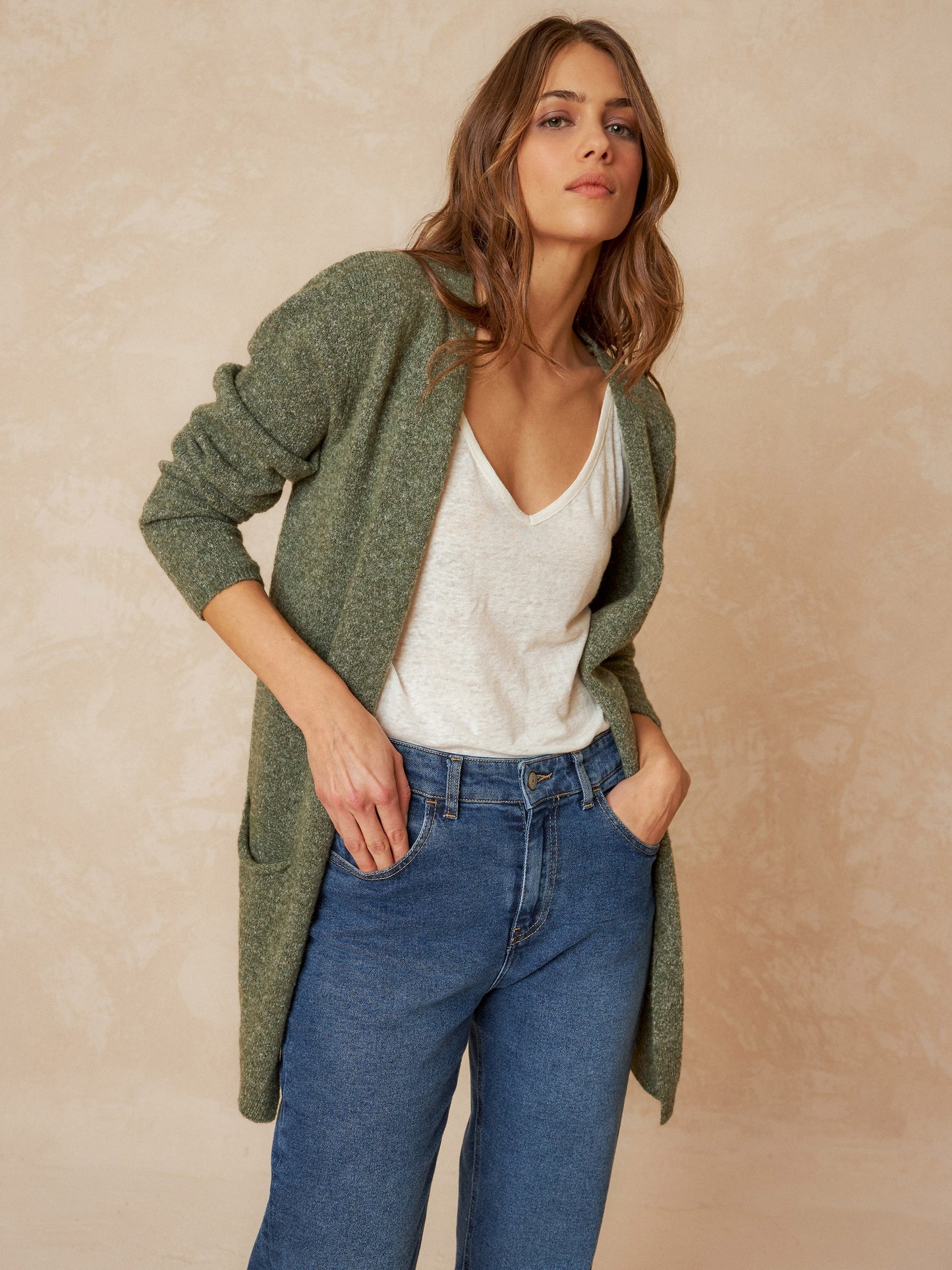 CHAQUETA PUNTO MELANGE