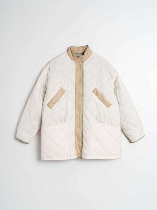 THREE-COLOUR QUILTED COAT
