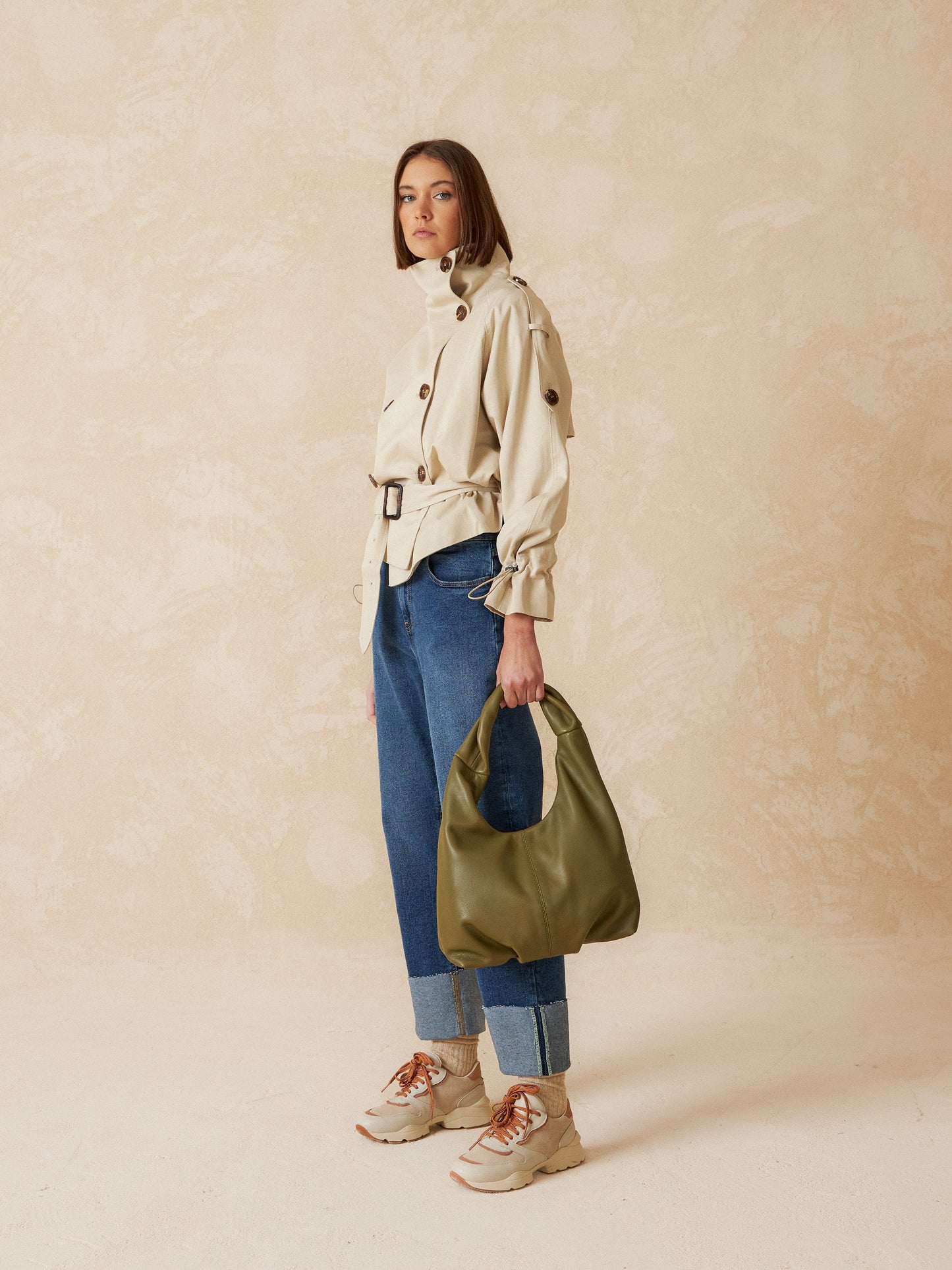 BOLSO PIEL FRUNCIDA