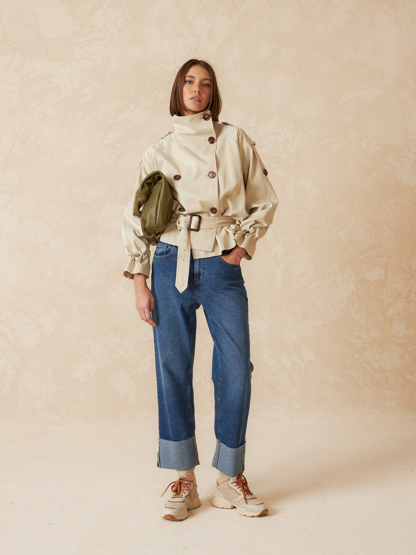 BOLSO PIEL FRUNCIDA