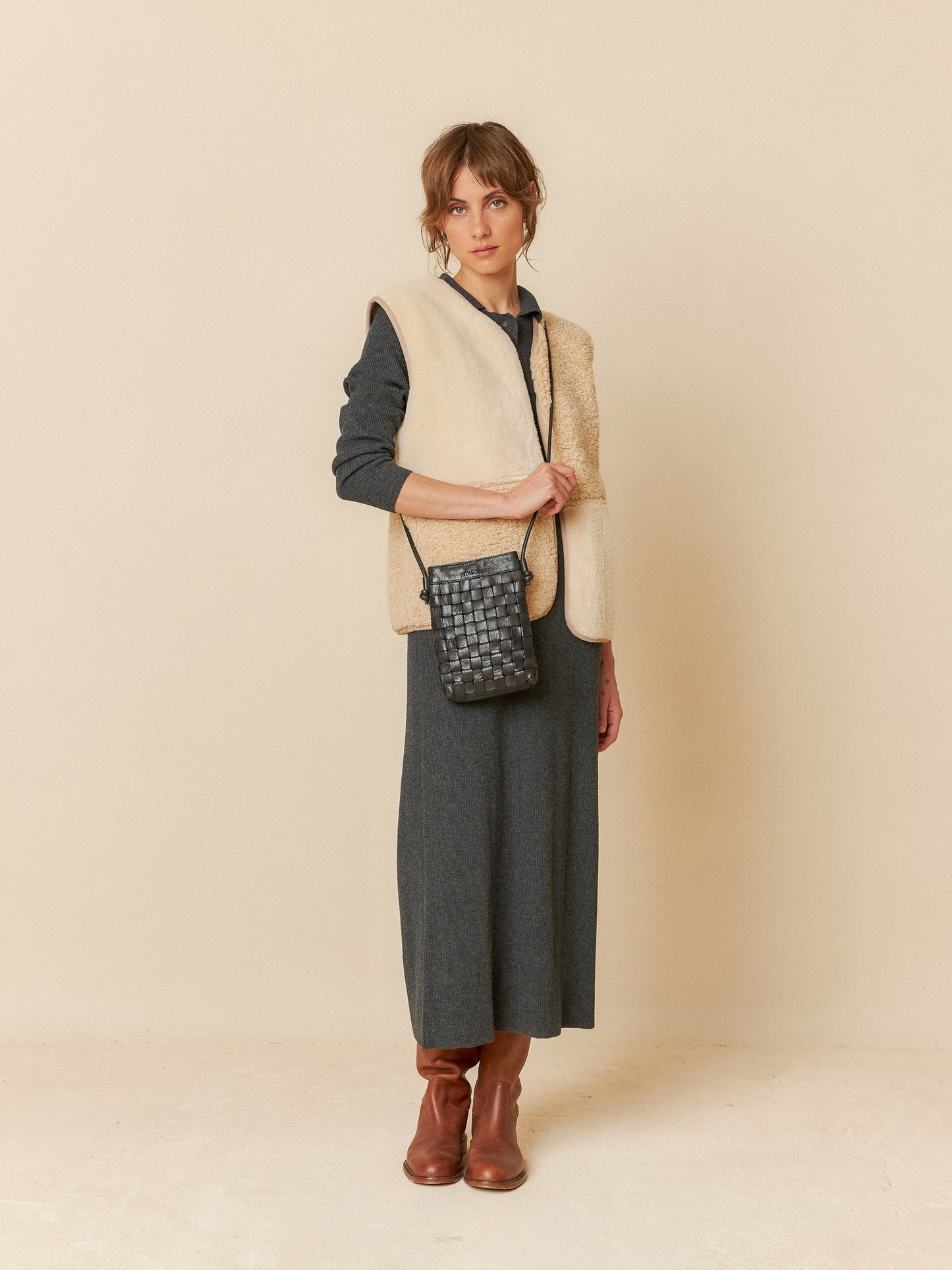 BOLSO FLAT PIEL GEO