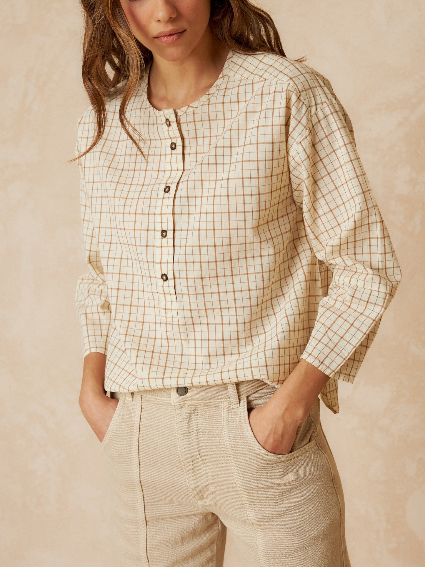 BLUSA CUADRO BICOLOR