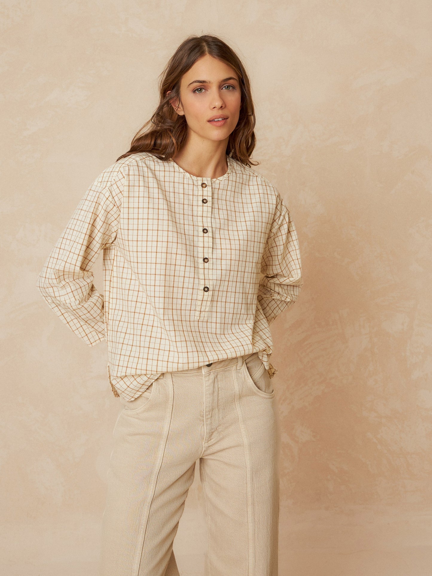BLUSA CUADRO BICOLOR