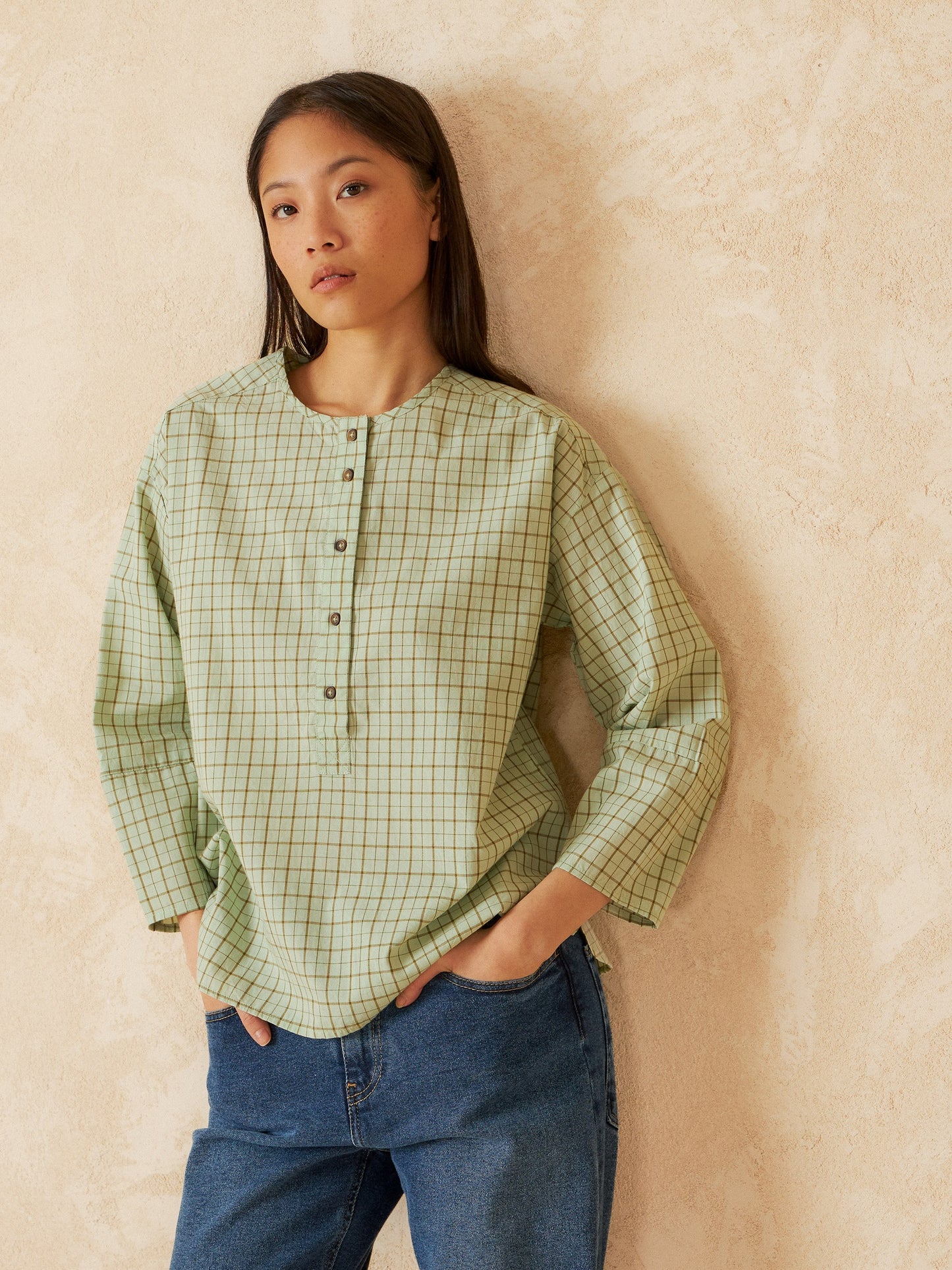 BLUSA CUADRO BICOLOR