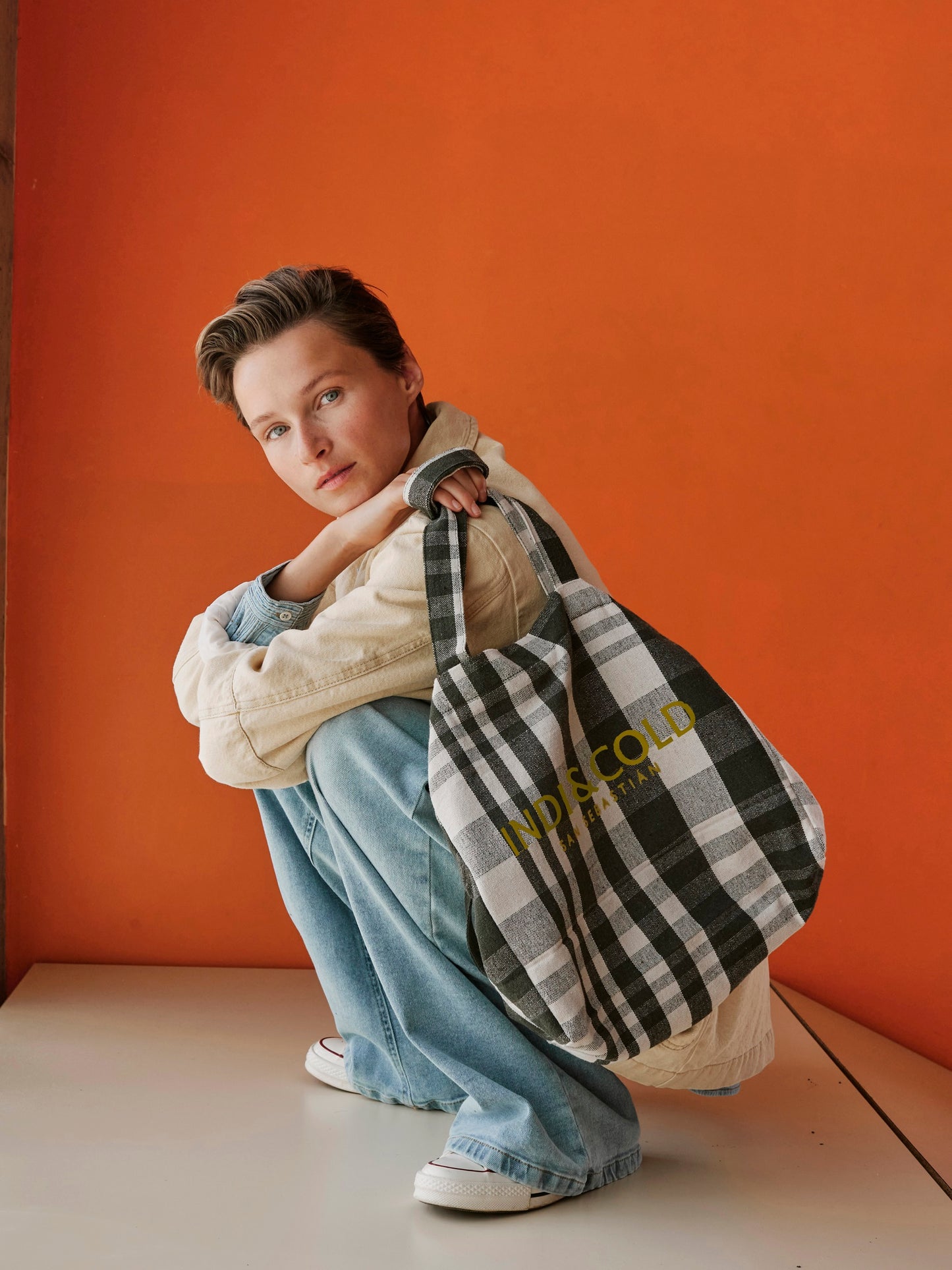 BOLSO SHOPPER CUADROS