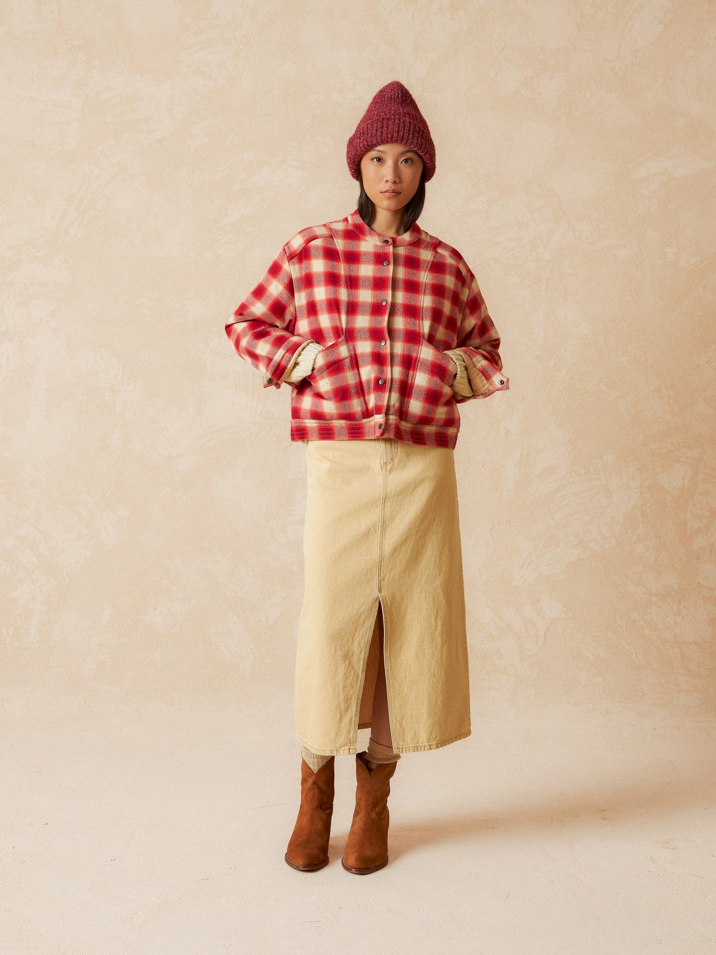 Padded checkered jacket