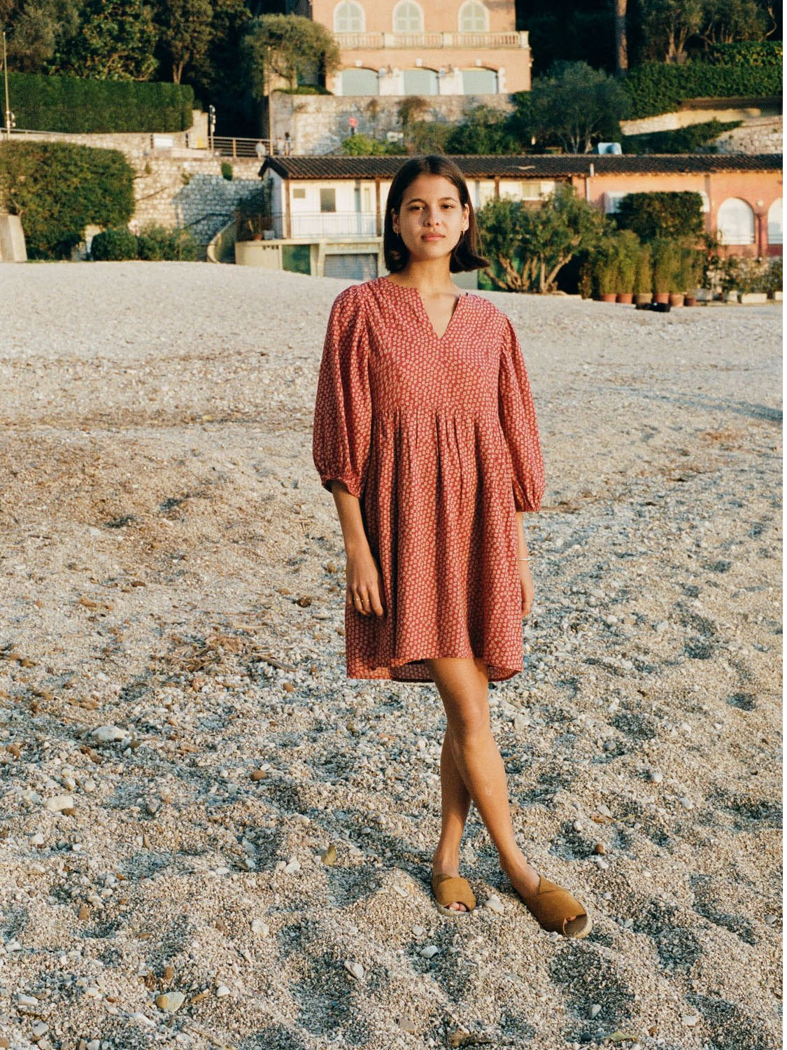 VESTIDO CORTO OVERSIZE ESTAMPADO BAHÍA