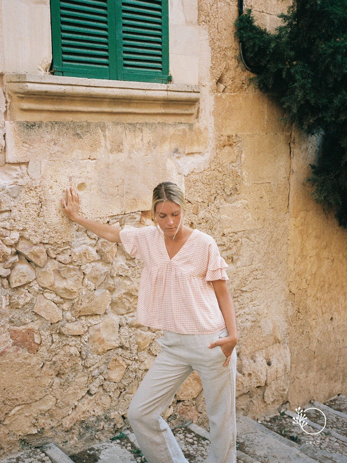 BLUSA VICHY VOLANTES