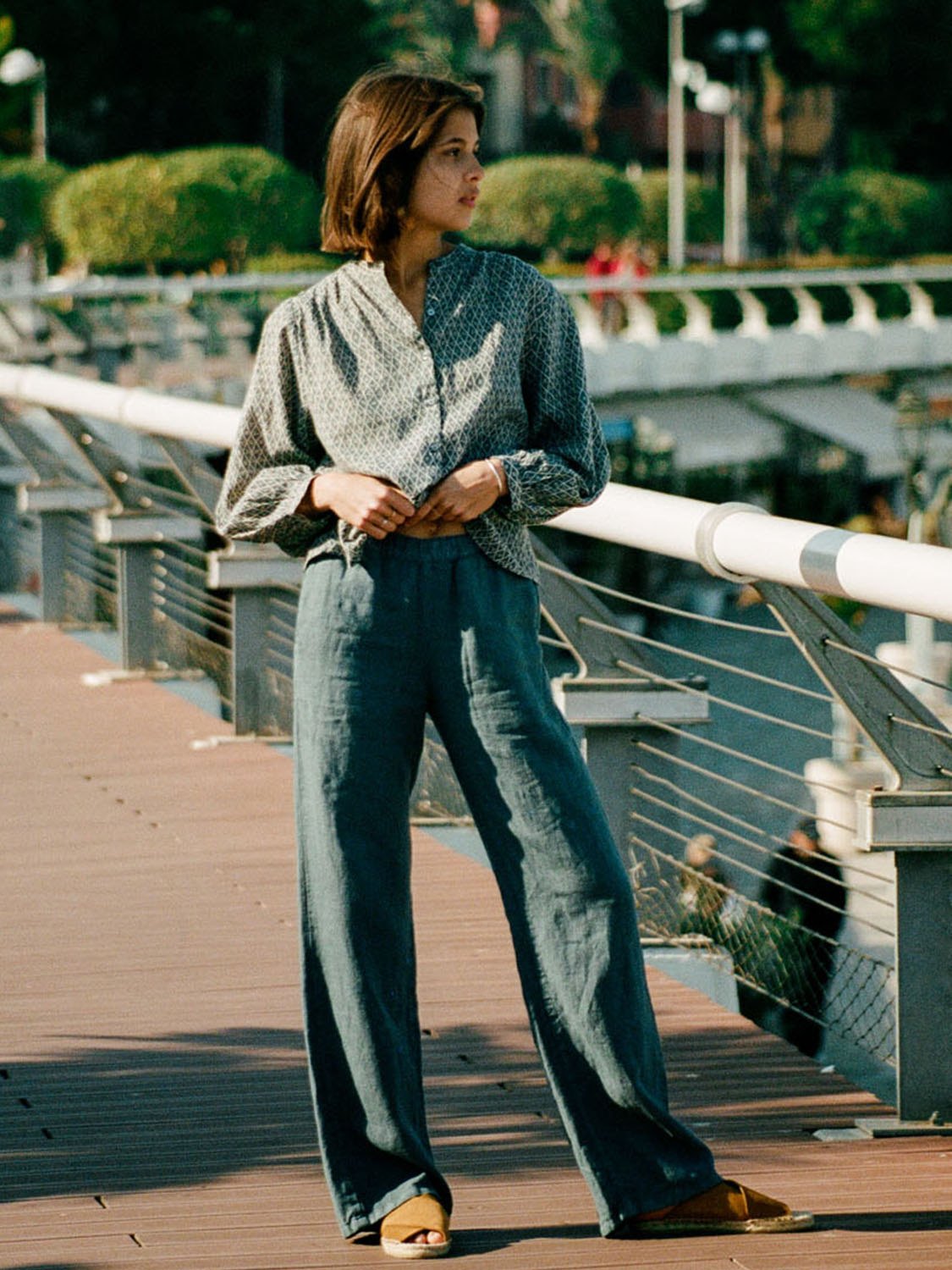 PANTALÓN PALAZZO LINO BAHÍA