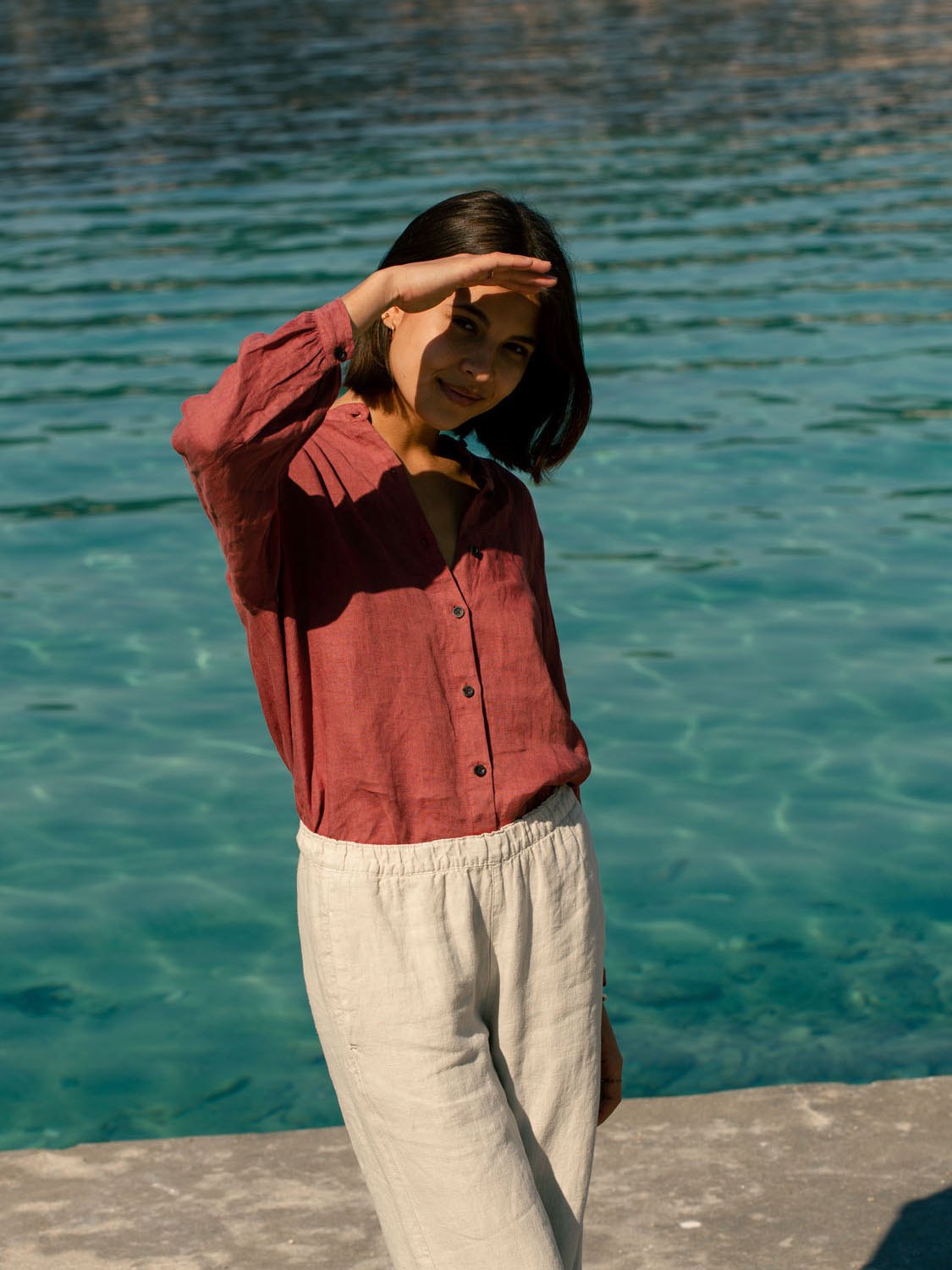 CAMISA LISA LINO BAHÍA