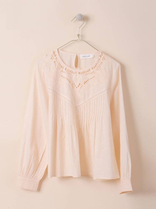 BLOUSE EN COTON DÉCOUPÉ