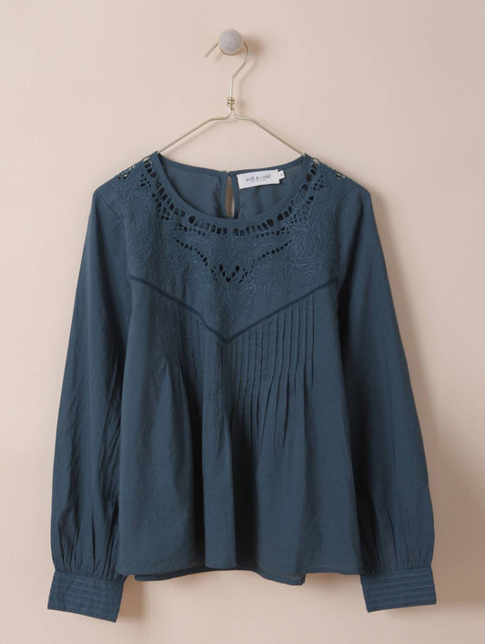BLOUSE EN COTON DÉCOUPÉ