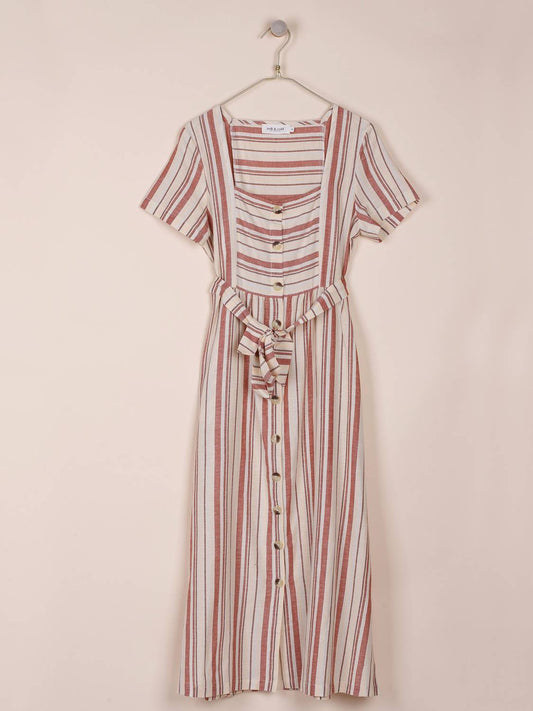 VESTIDO RAYAS LINO