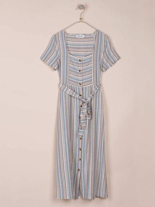 VESTIDO RAYAS LINO