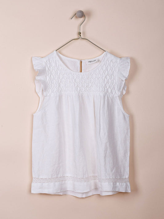 BLUSA ROMÁNTICA PANEL CÁÑAMO