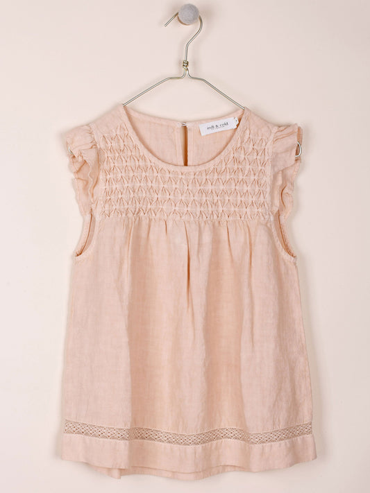 BLUSA ROMÁNTICA PANEL CÁÑAMO