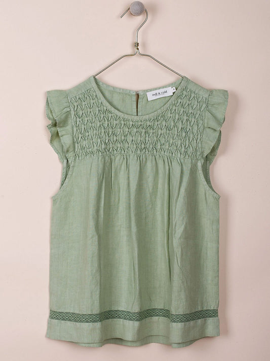 BLUSA ROMÁNTICA PANEL CÁÑAMO