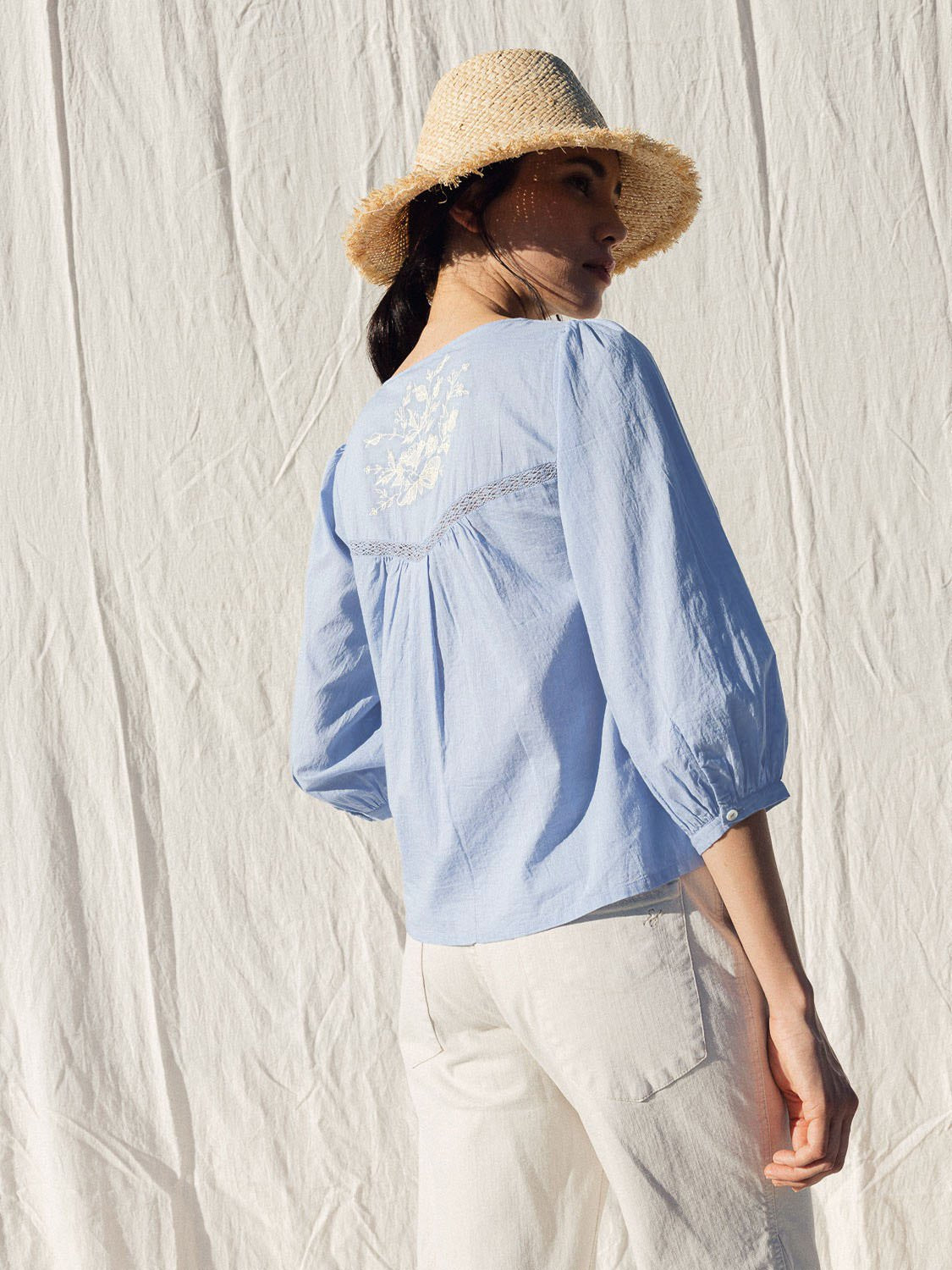 CAMISA BORDADO CONTRASTE