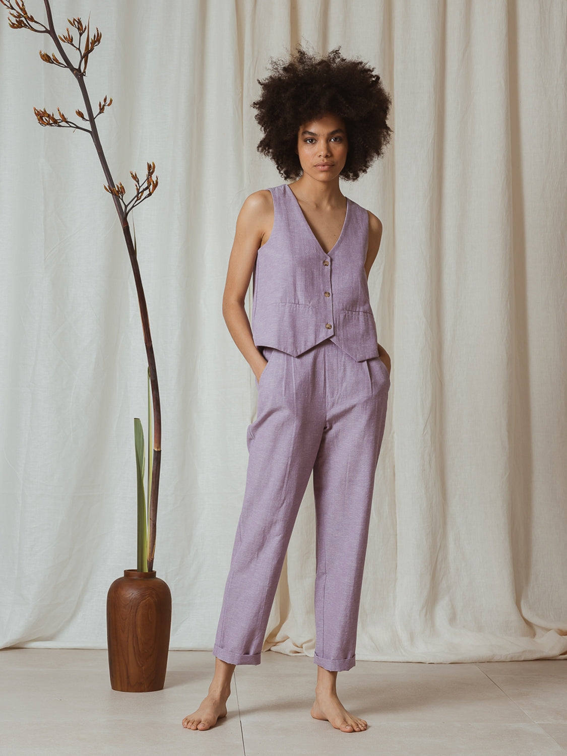 COTTON-LINEN VEST