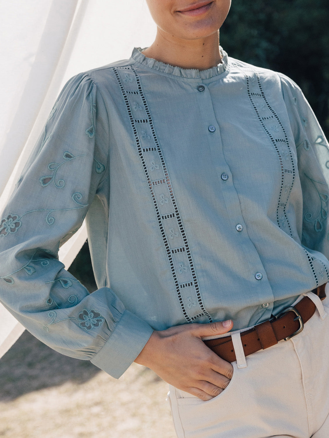 CAMISA ROMÁNTICA PUNTILLAS