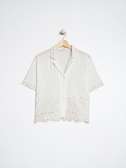 CAMISA ALGODÓN PUNTILLAS