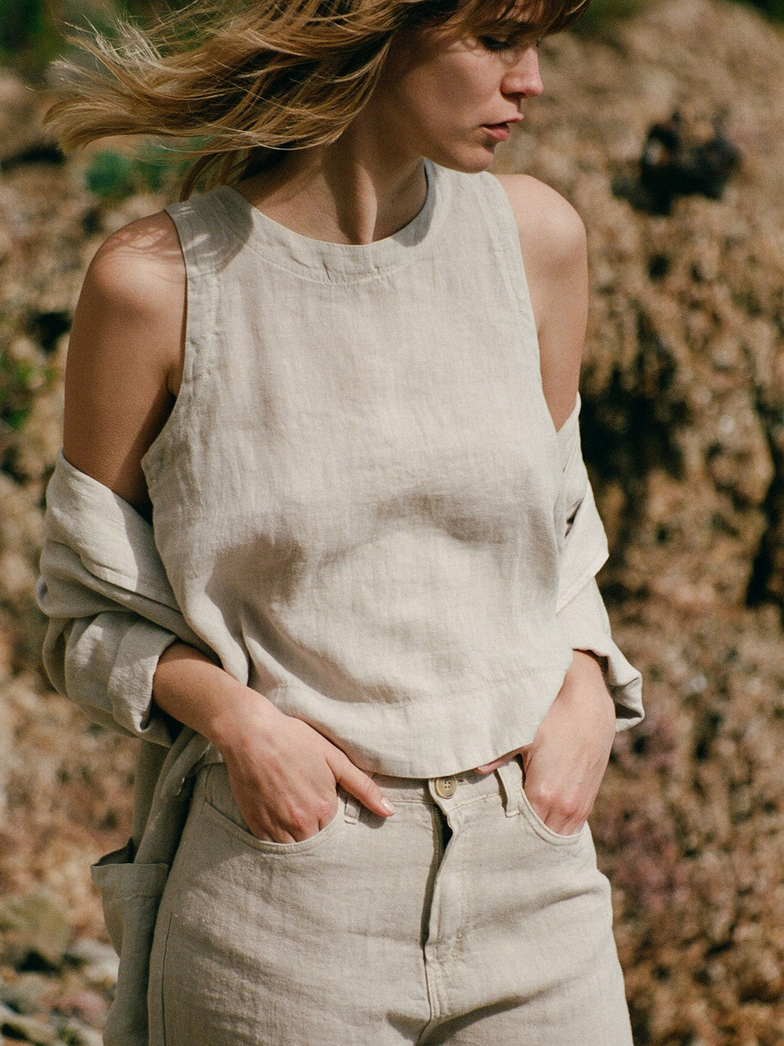 CROP TIRANTE LINO