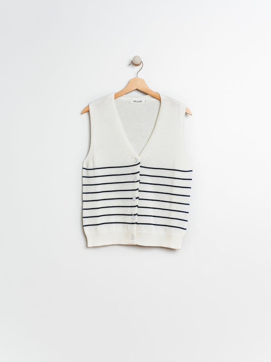STRIPED KNITTED VEST