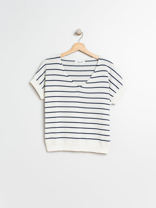 PULL EN MAILLE RAYÉ