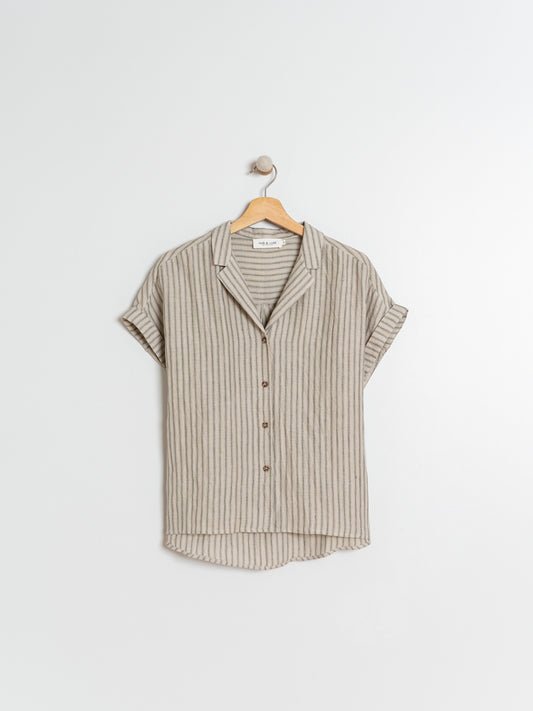 CHEMISE EN LIN RAYÉE
