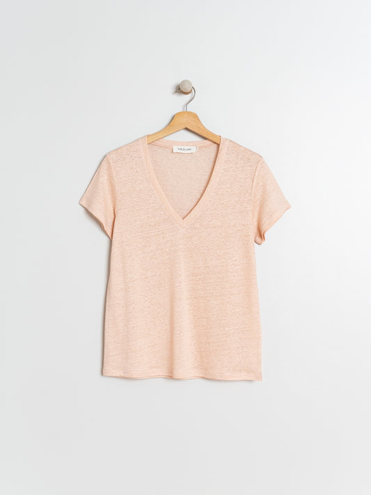 T-SHIRT Col V EN LIN