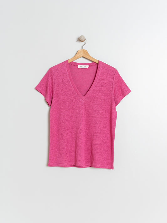 T-SHIRT Col V EN LIN