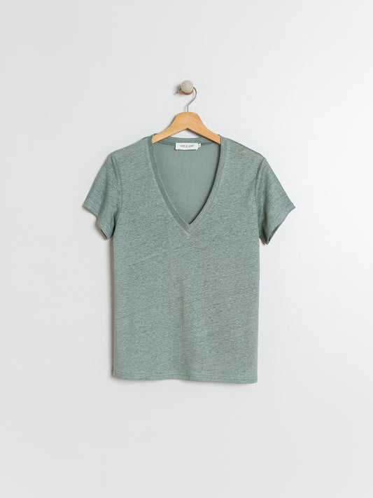 T-SHIRT Col V EN LIN