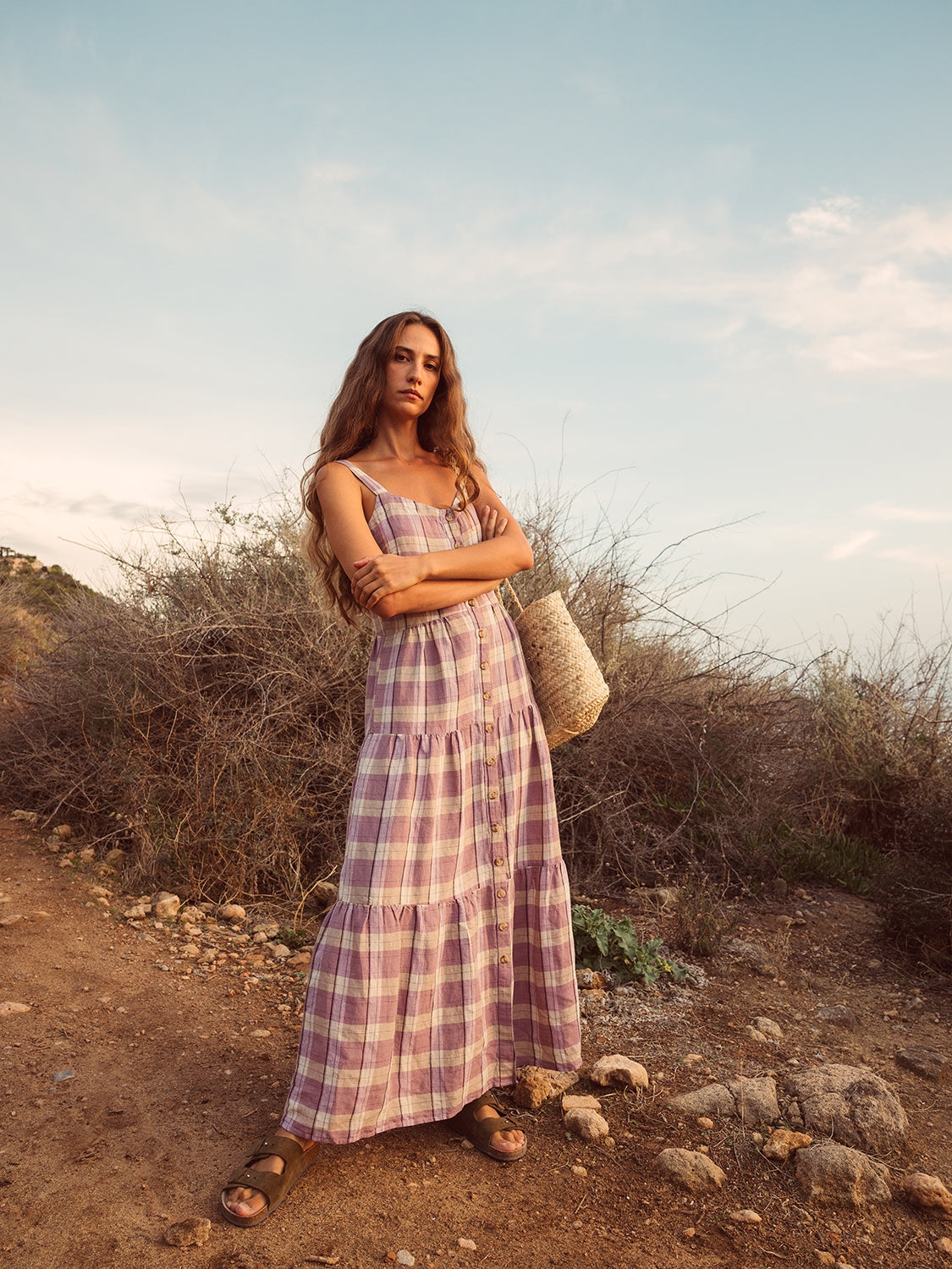 VESTIDO MIDI CUADROS