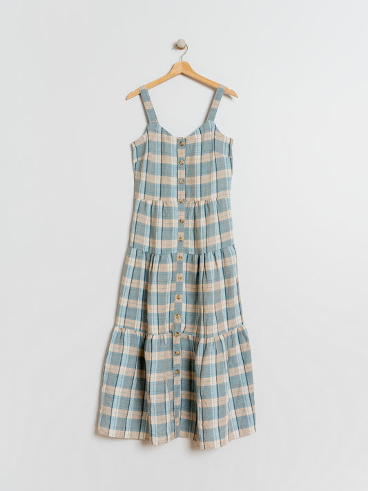 VESTIDO MIDI CUADROS