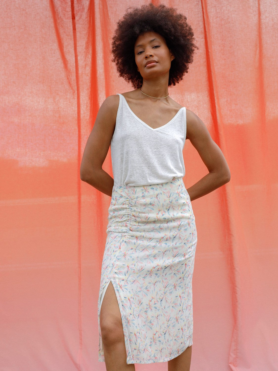 FALDA FRUNCIDA GEORGETTE
