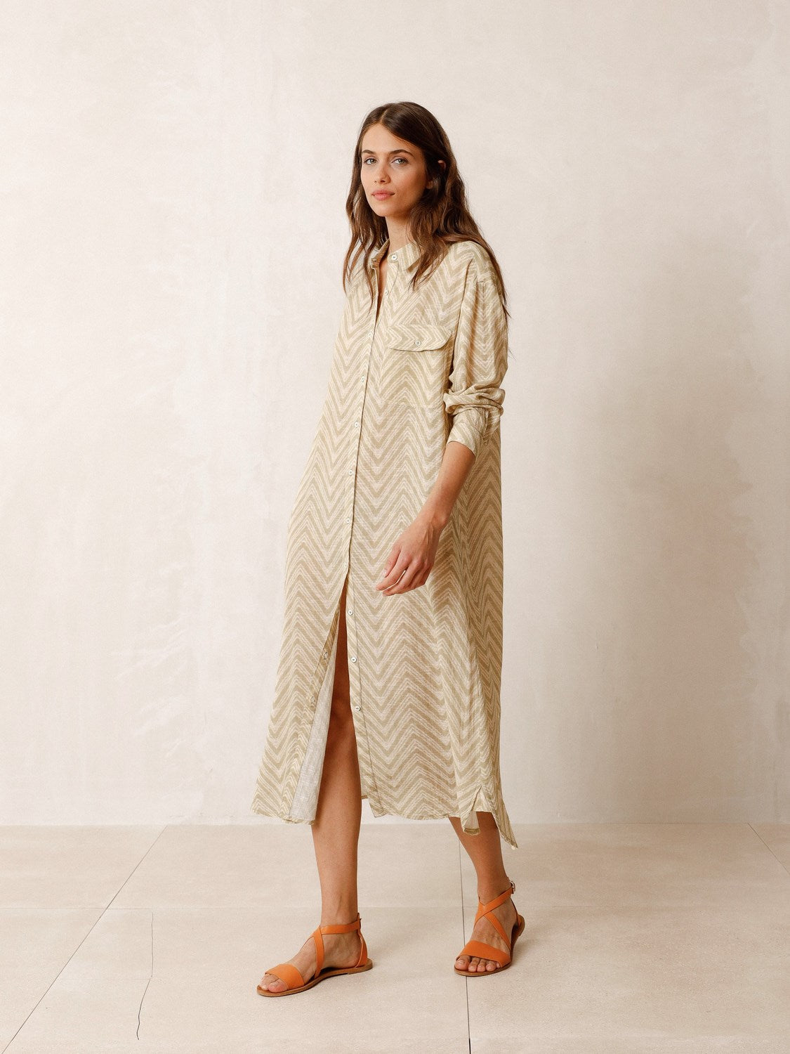 VESTIDO CAMISERO TEXTURA