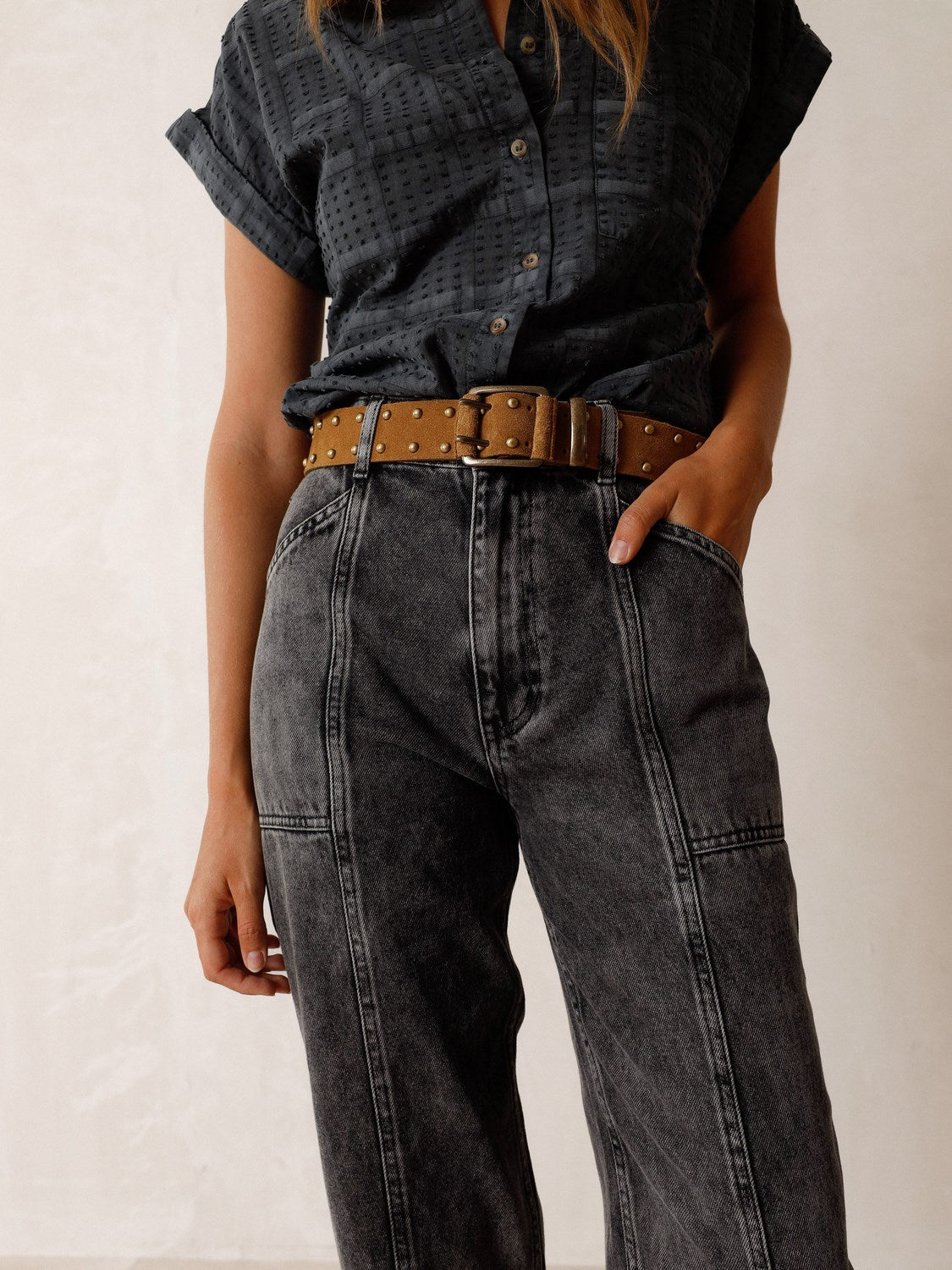 CEINTURE À DOUBLE CLOUS