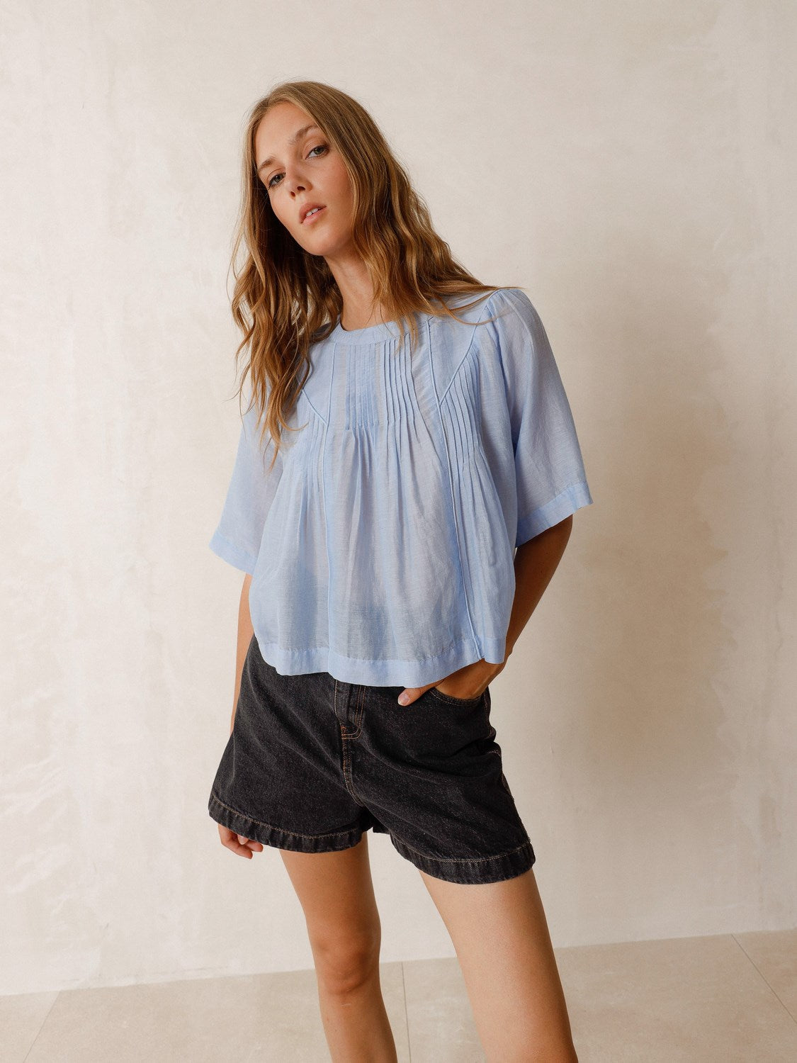 FLUO PLEATED BLOUSE