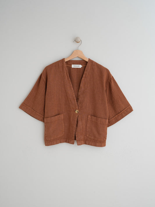 SOBRECAMISA CROP LINO